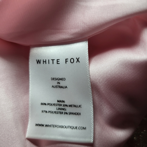 White Fox Dress Pink Metallic Shimmer Fairycore Coquette Barbiecore Spring - Picture 4 of 10